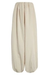 Jacquemus The Calisson Combination Oversize Strapless Parachute Jumpsuit In Off-white