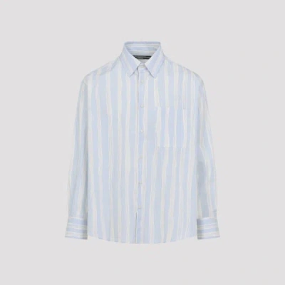 Jacquemus Gouache-print Cotton Camargue Shirt In Red