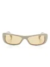 Jacquemus Rectangular Frame Uv Protection Tinted Lenses In Beige