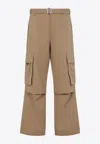 Jacquemus Cargo Pants Adjustable Cuffs In Camel