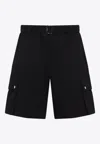 Jacquemus Le Cargo Belted Bermuda Shorts In Black