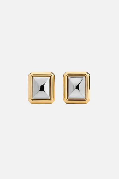 Jacquemus Geometric Square Drop Earrings In Gold