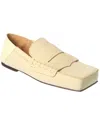 Jacquemus Square Toe Rubber Sole Loafers With Stitch Detailing In Beige