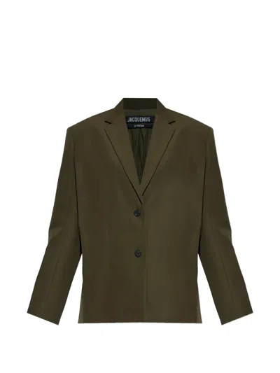 Jacquemus The Carré Single-breasted Blazer In Green
