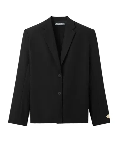 Jacquemus Single-breasted Wool Blazer In Black