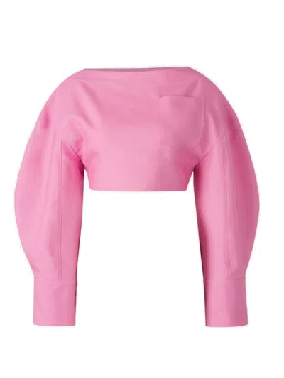 Jacquemus Le Haut Casaco Hollowed Out Blouse In Pink