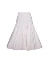Jacquemus Flared High-waisted Midi Skirt With Distinctive Metal Loop