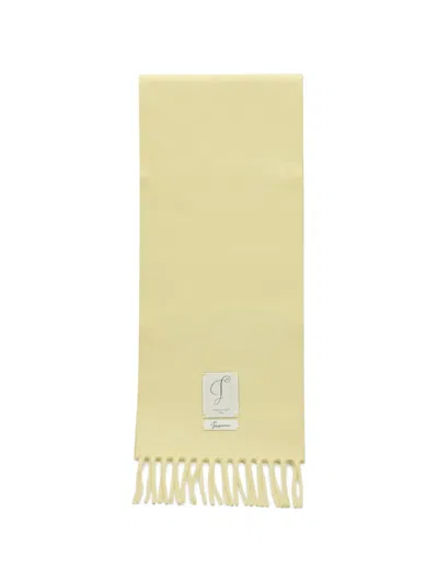 Jacquemus The Cavallo Scarf With Logo Label In Yellow