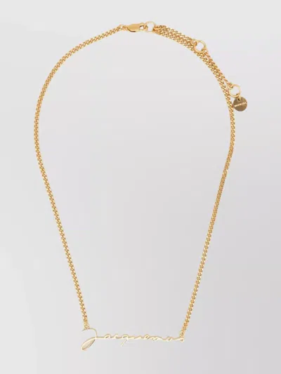 Jacquemus 'the Chain Script' Necklace In Yellow