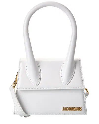 Jacquemus The Chiquito Medium Leather Clutch In White