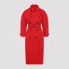 Jacquemus Double Breasted Belted Trench Coat In Red