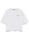 Jacquemus 'le T-shirt Corto' Grey T-shirt With Logo Lettering On The Front And Wide Short Sleeves In Grau