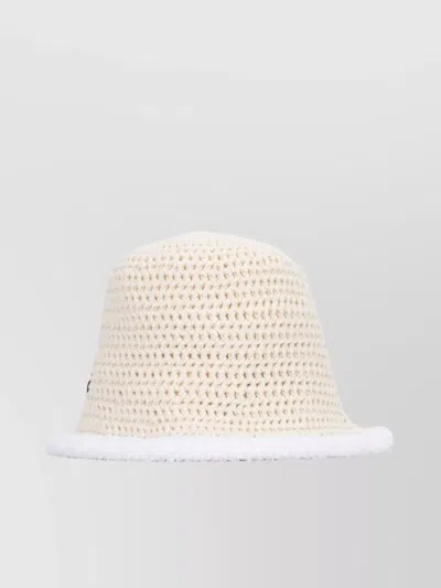 Jacquemus The Crochet Trimmed Bob Hat In Neutral