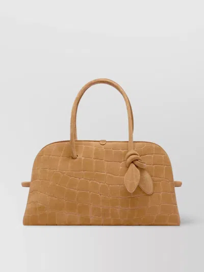 Jacquemus The Crocodile Knot Top Handle Bag In Beige