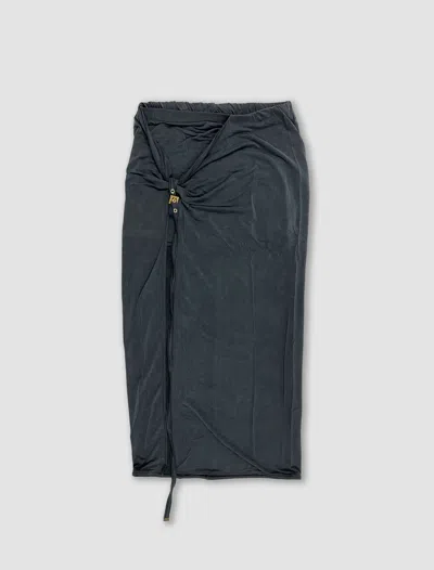 PAREO SKIRT IN CHARMEUSE SILK IN GUNMETAL main image 1