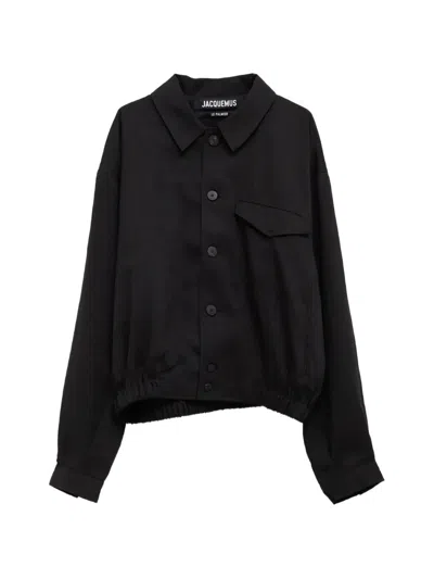 Jacquemus Long-sleeved Shirt Jacket In Black