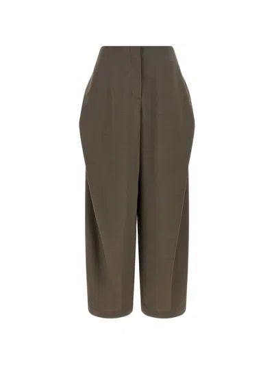 Jacquemus The Cubisto Pants Wide-leg Wool Trousers In Gray