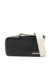 Jacquemus Horizontal Calf Leather Crossbody Shoulder Bag In Black