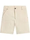 Jacquemus The De-nîmes Shorts In Beige Denim In White