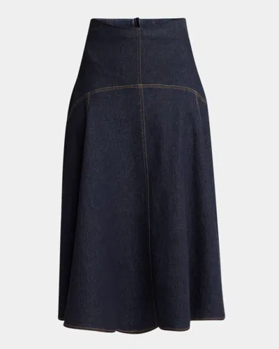 Jacquemus The Denim Triangle Skirt In Blue