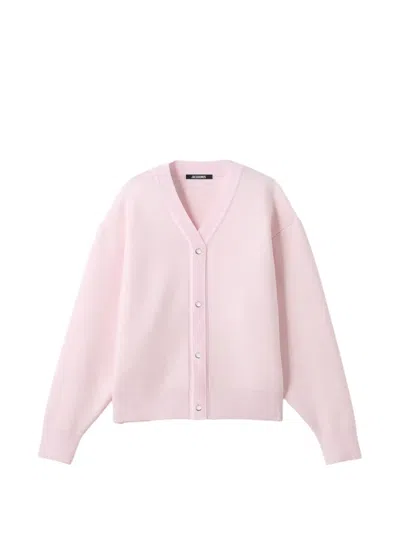 Jacquemus The Dopio V-neck Cardigan In Pink