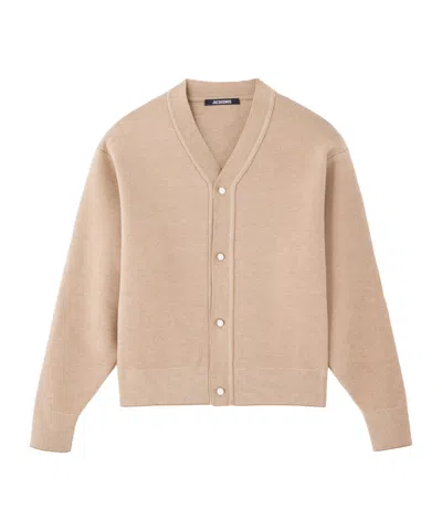 Jacquemus The Doppio Cardigan In Brown