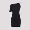 Jacquemus La Mini Robe Drapeado Jersey Dress In Black