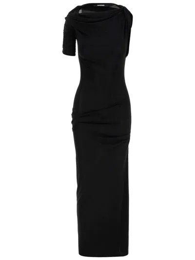 Jacquemus The Draped Robe In Black