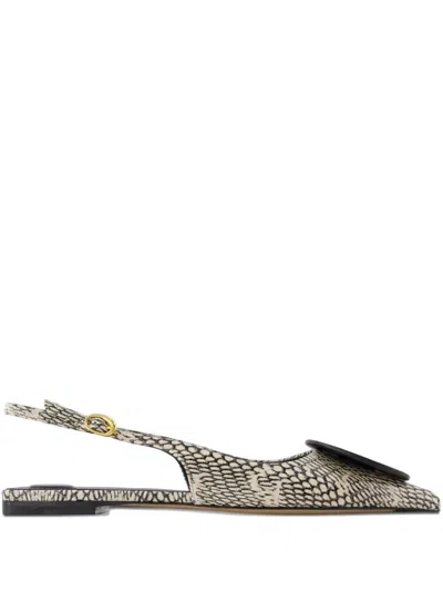 Jacquemus The Duel Slingbacks Flat Pumps In Black