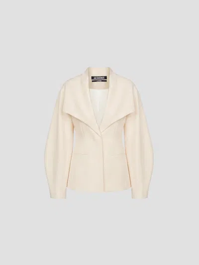 Jacquemus The Elegant Layered Vest In Off-white
