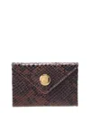 Jacquemus Snake Pattern Card Holder With Gold-tone Hardware In Brown