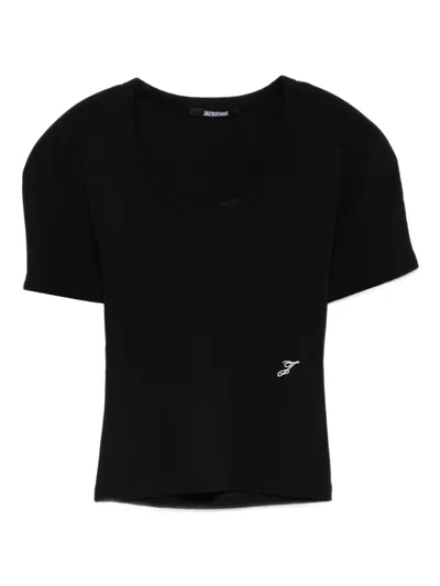 Jacquemus The Espiral Scoop-neck T-shirt In Black