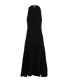 Jacquemus 'la Robe Favola' Black Long Dress With High American Neckline And Flared Design In Black