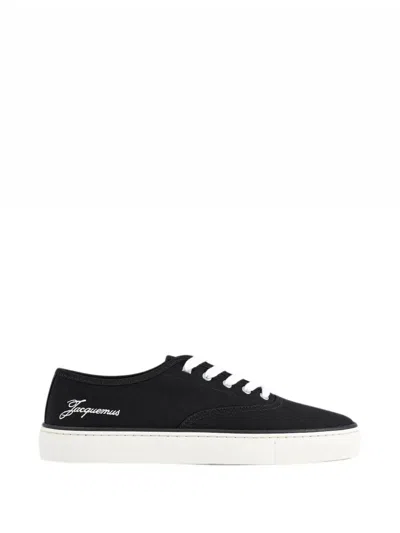 Jacquemus The Féfé Logo-embroidered Sneakers In Black