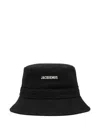 Jacquemus Black Le Bob Gadjo Solid Bucket Hat In Black