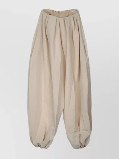 Jacquemus The Gathered Wide Leg Trousers In Neutral