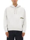 Jacquemus Hooded Sweater With Drawstring And Ribbed Finish In Gray