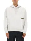 Jacquemus Hooded Sweater With Drawstring And Ribbed Finish In White