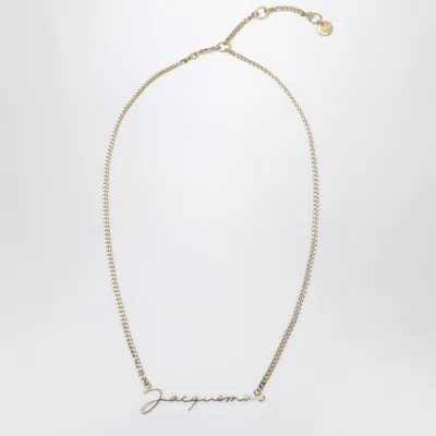Jacquemus The Gold Necklace With Logo Women In Silver