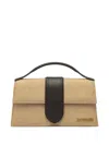 Jacquemus The Great Bambino Leather-trimmed Tote Bag In Neutral