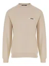 Jacquemus Men The Gros Grain Crewneck Sweatshirt With Logo Plaque In Nude