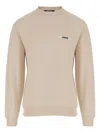 Jacquemus Men The Gros Grain Crewneck Sweatshirt With Logo Plaque In Nude