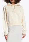 Jacquemus Cotton Hoodie With Drawstring Hood And Ribbed Details In Cream