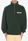 Jacquemus Gros-grain Sweatshirt In Dark Green