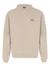 Jacquemus Ribbed Hooded Sweater Featuring Gros Grain In Neutral