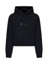 Jacquemus Le Hoodie Gros Grain Black Cropped Hoodie With Drawstring Hood And Logo Patch On The Front In Cotton In Black