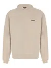 Jacquemus Ribbed Hooded Sweater Featuring Gros Grain In Neutral