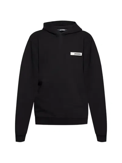 JACQUEMUS The Gros Grain スウェットパーカー本日価格⚠️ Jacquemus Hooded Gros Grain Sweatshirt With Logo Detail In Black