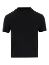 Jacquemus Black Fitted T-shirt With Logo Patch In Stretch Cotton Woman In Black