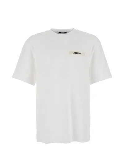 Jacquemus The Gros Grain Logo-patch T-shirt In White